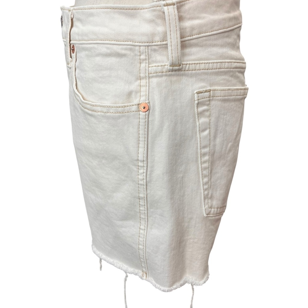 GAP Cheeky High Rise Denim Shorts Off White Cream Frayed Hem Size 10 - Picture 5 of 15